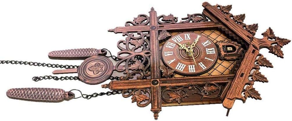 Forest Hand-Carved Cuckoo Clock, Multi Scenario Application Quartz Pendulum Wall Clock, House Home Decor Hotel and Classroom Movable Bird Home Decor