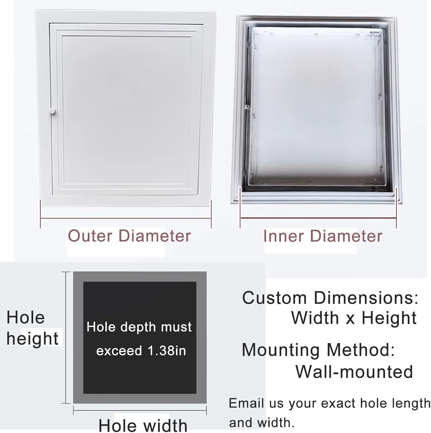 Electrical Access Panel for Drywall - Metal Cover for Plumbing & Wiring, Sizes 6x6 to 34x34in, Ideal for Breaker Box & Crawlspace Access (14x14in)