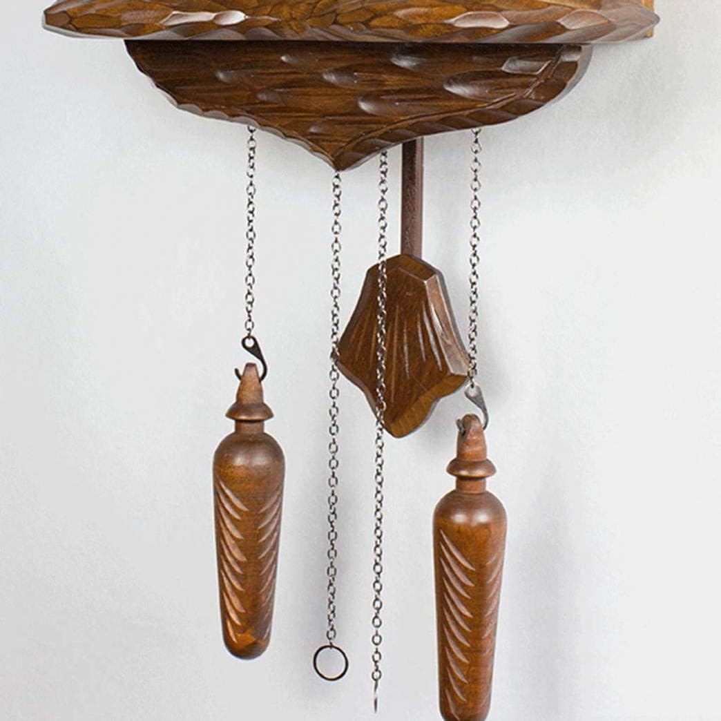 Wooden Cuckoo Clock with Hand CarvingForest Cuckoo Clock with Mechanical Bird Hand-Made Wooden House Wall Clock Suitable for Children, A, Arabic Numeral dial (B Roman Numeral dial)