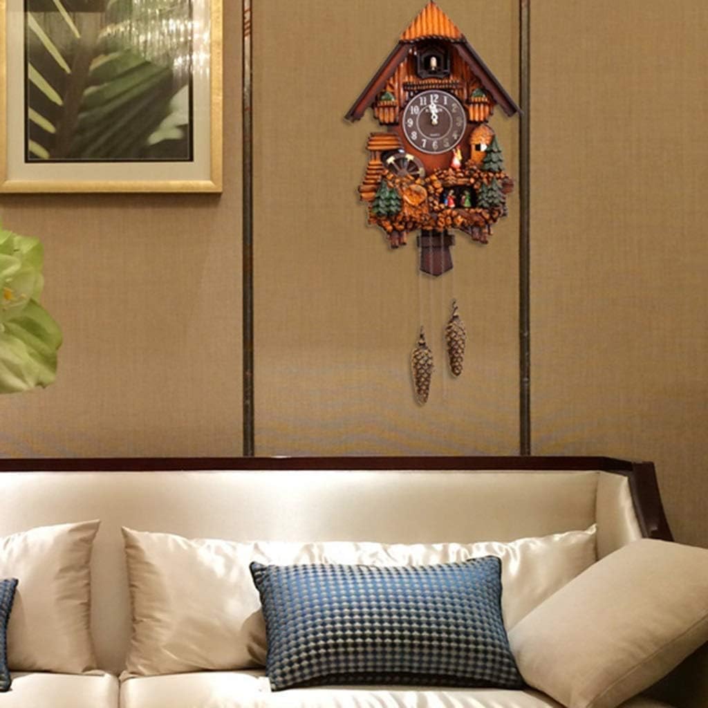 Hand-Carved Cuckoo Clock Creative Fashion Cuckoo Children's Clock Simple Living Room Clock
