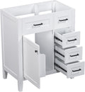 30 Inch Bathroom Vanity Without Sink, Base Only, Storage Cabinet with Doors and Drawers, White