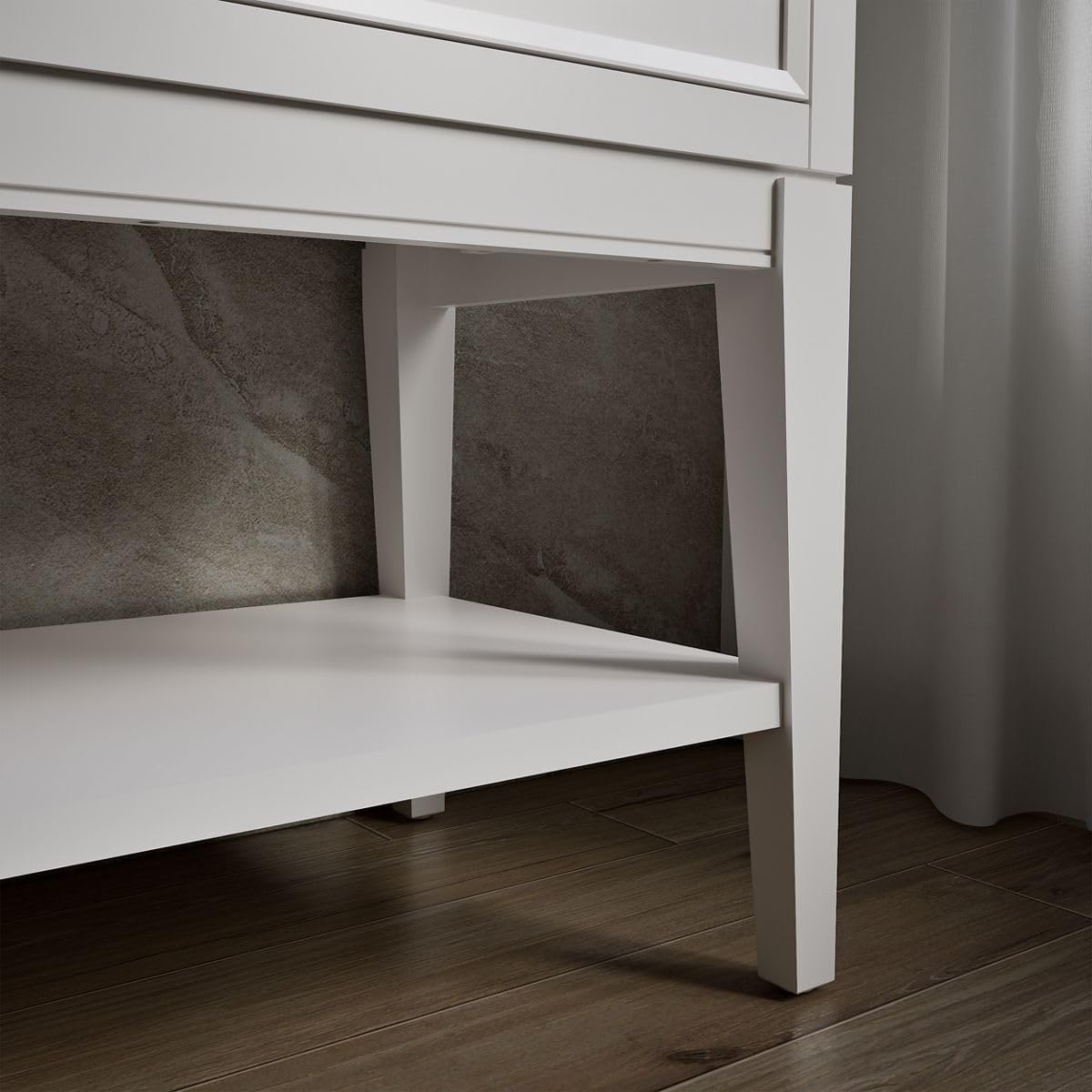 Kohler Winnow 30 Inch Bathroom Vanity Cabinet with White Single Sink and Quartz Top, Modern Bathroom Vanity, White, K-33578-ASB-0