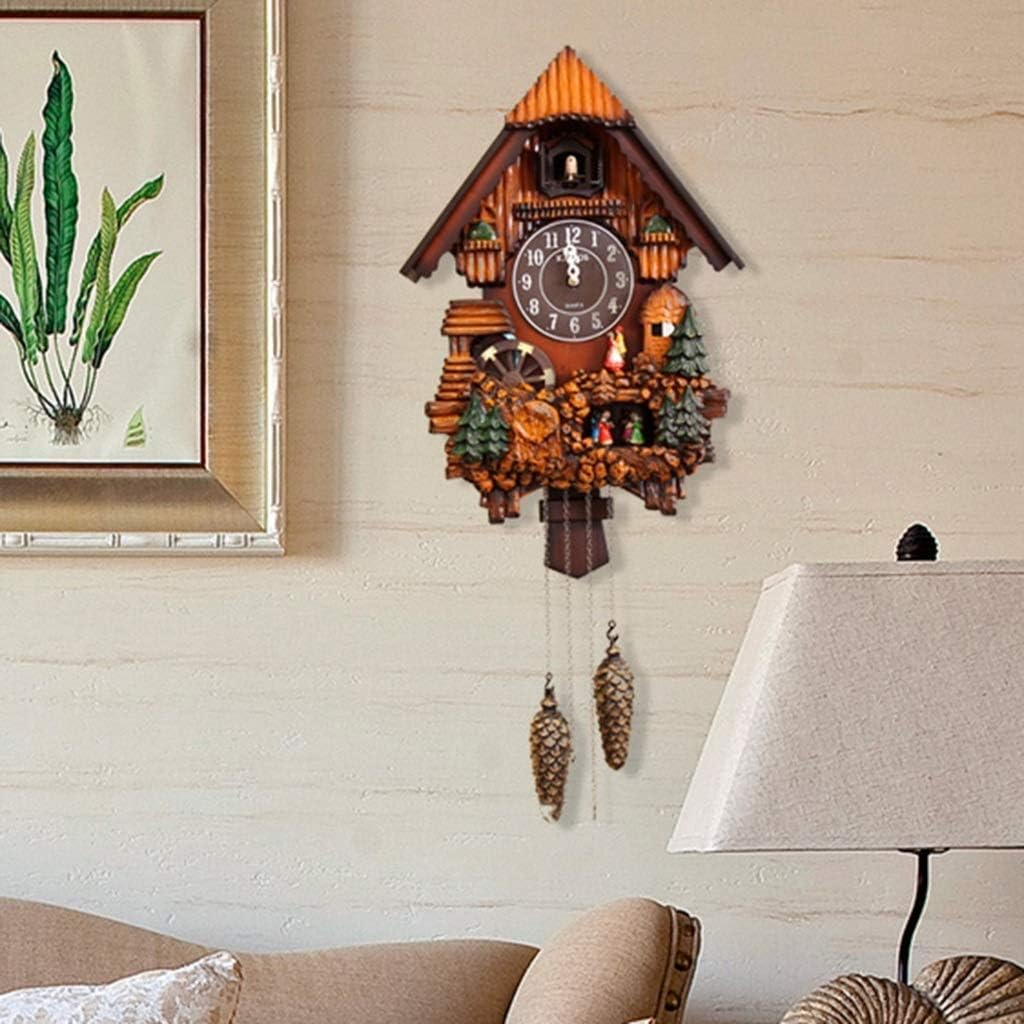 Hand-Carved Cuckoo Clock Creative Fashion Cuckoo Children's Clock Simple Living Room Clock
