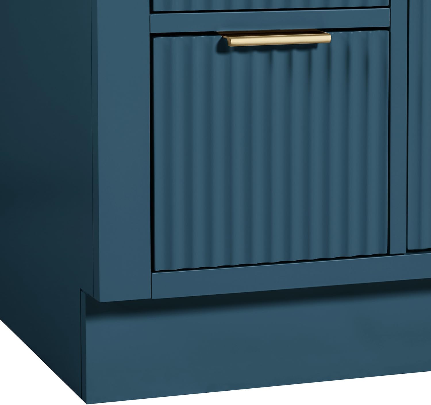 ARIEL Milan 48-inch Bathroom Vanity with Sink,Solid Wood, 1.5-inch Pure White Quartz Countertop, Single Rectangular Porcelain Sink, Soft Closing Doors, Dovetail Drawers, Vintage Blue