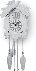 The Cuckoo Clock is A Wall Clock with A Night Mode, Hand-Carved, Suitable for Living Rooms, Bedrooms and Offices Suitable for Kitchen, Living Room or Office(White)