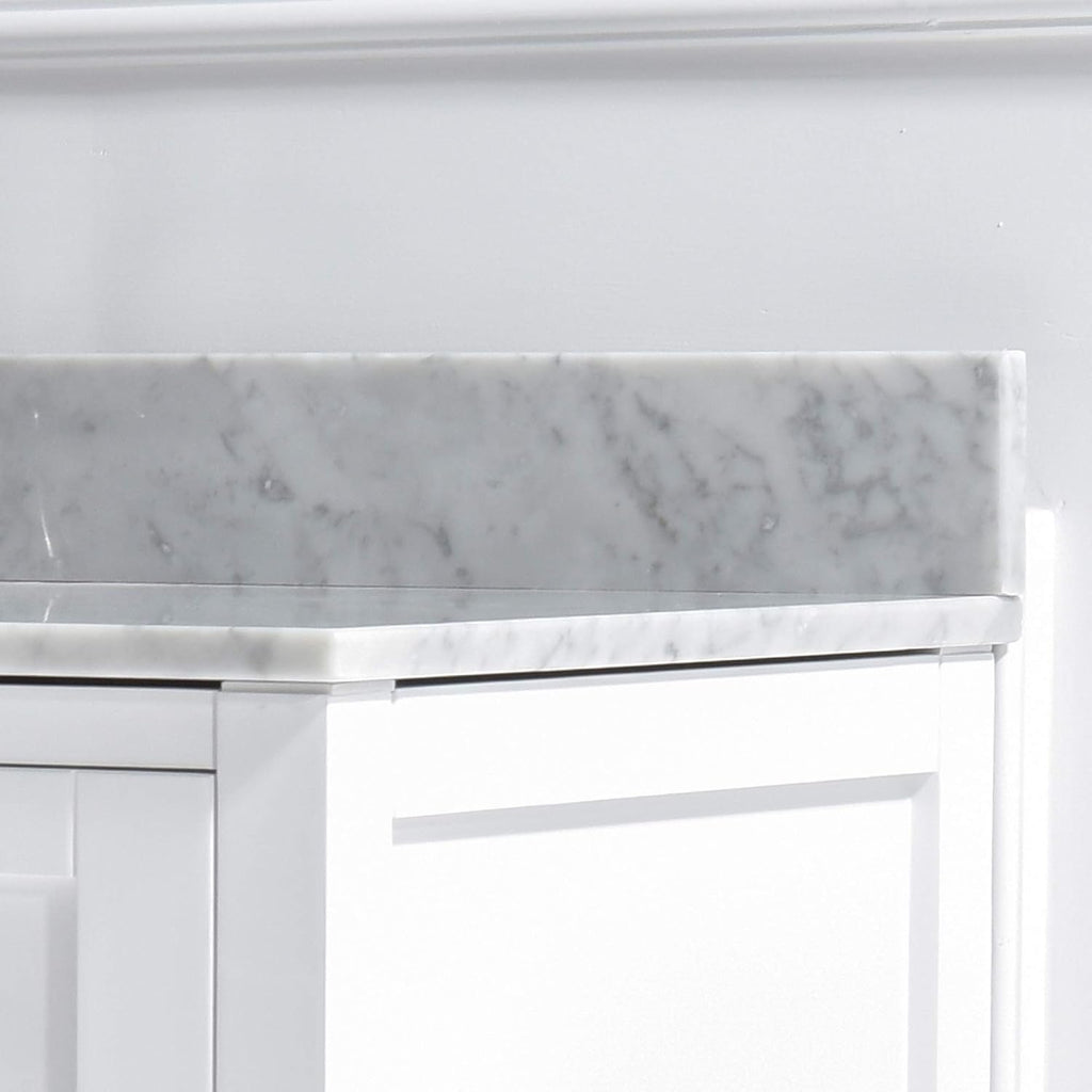 WOODBRIDGE 37' x22' Vanity Top with Single Under Mount Rectangle Bowl, Carrara White Marble, Pre-drilled with 3-hole for 8-inch Widespread Faucet set up Option, CAVT3722-8