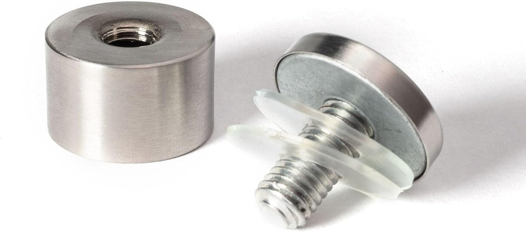 Stainless Steel Standoff 1-1/4 Inch Diameter x 3/4 Inch Barrel Length Brushed Finish for PVC, Glass and Acrylic Sign Stand Off Wall Anchors and Screws 48 Piece Small Store Pack