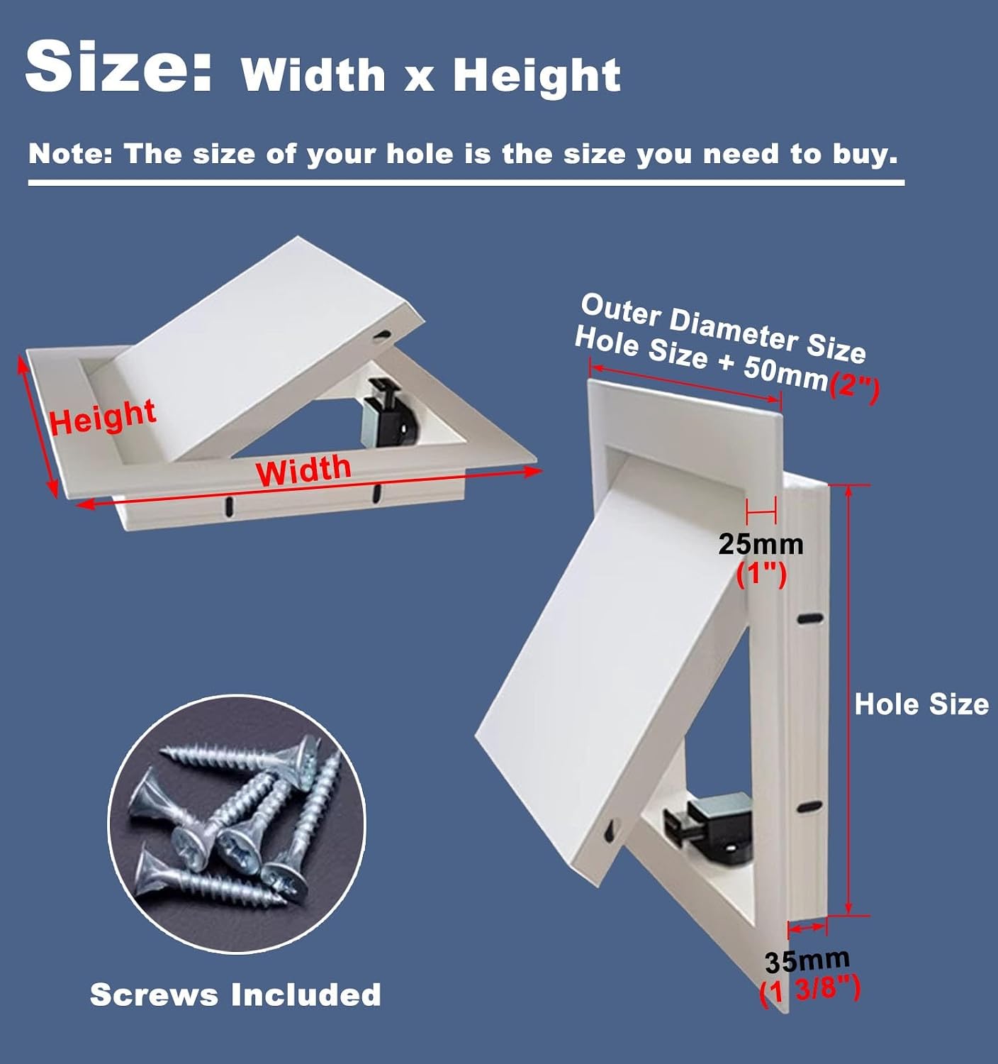 Push to Open Access Panel Screw in, Metal Attic Door/Wall and Ceiling Electrical Plumbing Access Door, Easy Access Flush Wall Hole Cover(20x18in(50x45cm))