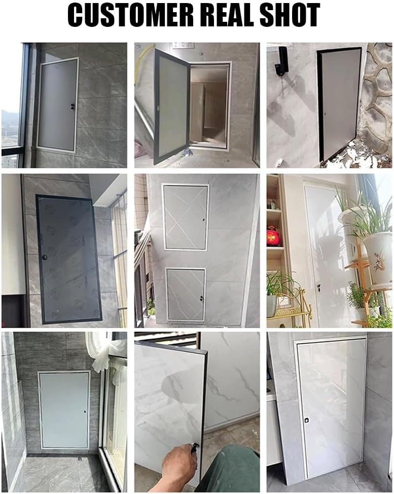 Aluminum Alloy Access Panel for Drywall, Heavy Duty Concealed Service Door for Electrical and Plumbing, Metal Steel Wall Hole Cover, Electrical Panel Wall Hole Cover,E 30 * 30cm