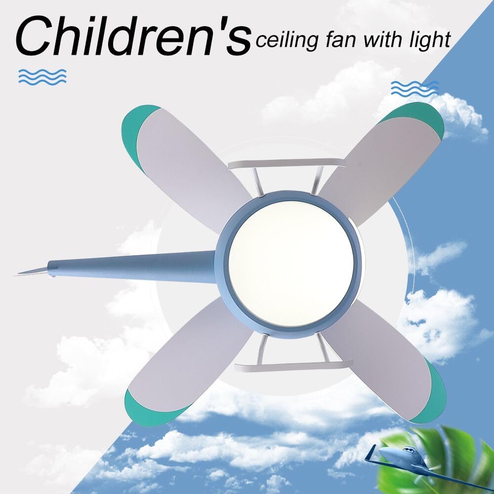 Kids Room Ceiling Fan with lights,Remote control speed,Dimmable Children's Bedroom Cartoon Ceiling Fan Lamp,Helicopter Model&Teddy Bear Model Options Pink