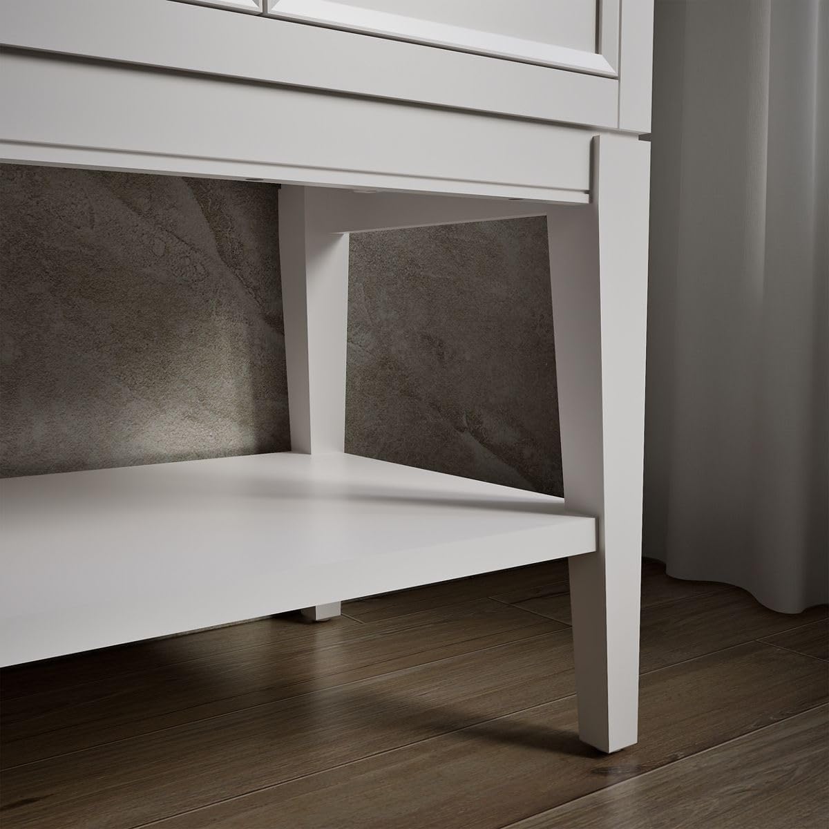 Kohler Winnow 24 Inch Bathroom Vanity Cabinet with White Single Sink and Quartz Top, Modern Bathroom Vanity, White, K-33577-ASB-0