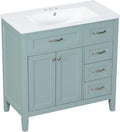 Harper & Bright Designs 36' Ceramic Bathroom Vanity Sink Top, Modern Vanity Top for Cabinet, Undermount Vanity Sink with Overflow, White athroom Countertop