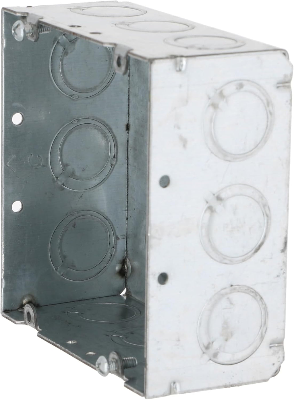 RACO 8257SP 4-11/16 in. Welded Square Box, 2-1/8 in. Deep with One 1/2 in. KO & Fifteen TKO's, Raised Ground, Gray (Pack of 20)