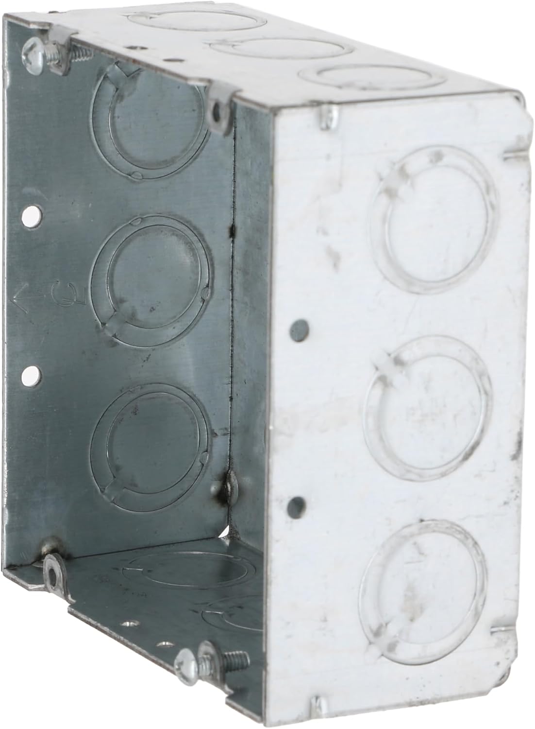 RACO 8257SP 4-11/16 in. Welded Square Box, 2-1/8 in. Deep with One 1/2 in. KO & Fifteen TKO's, Raised Ground, Gray (Pack of 20)