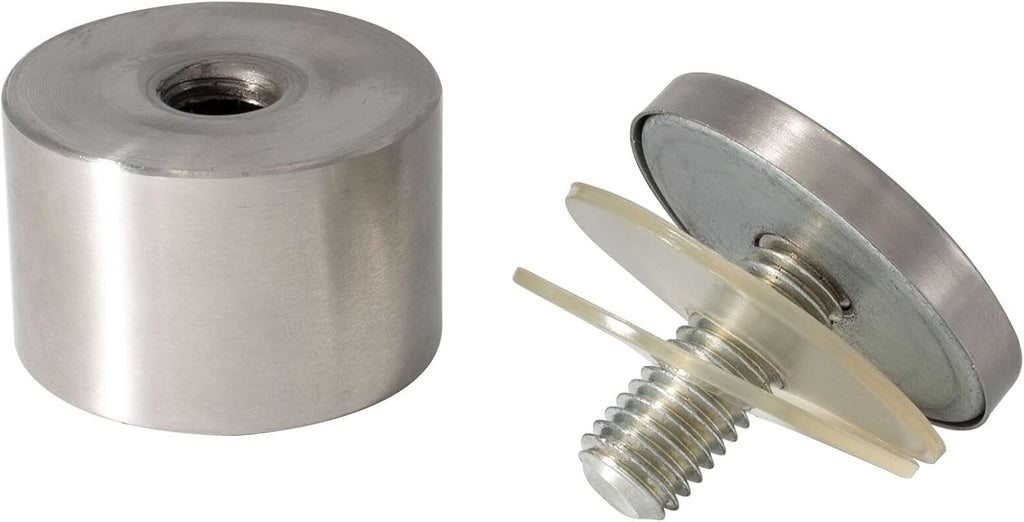 Stainless Steel Standoff 1-1/2 Inch Diameter x 1 Inch Barrel Length Brushed Finish for PVC, Glass and Acrylic Sign Stand Off Wall Anchors and Screws 48 Piece Small Store Pack