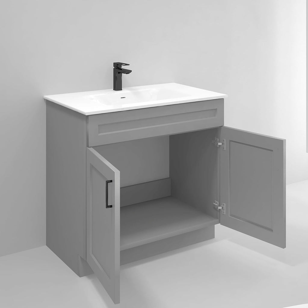 Light Grey Shaker Sink Base Bathroom Vanity 24'/30'/36' Width (36' Width)