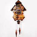 Wall Clock, Cuckoo Clock, Wooden Hand-Carved Wall Clock, Classical Silent Clock with Arabic Numerals