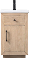 HOMEBEYOND 20 Inch Bathroom Vanity with Single Sink & Ceramic Top, MDF Material Vanity Cabinet with Basin Combo, Soft-Closing Doors, Removable Shelf, Backsplash