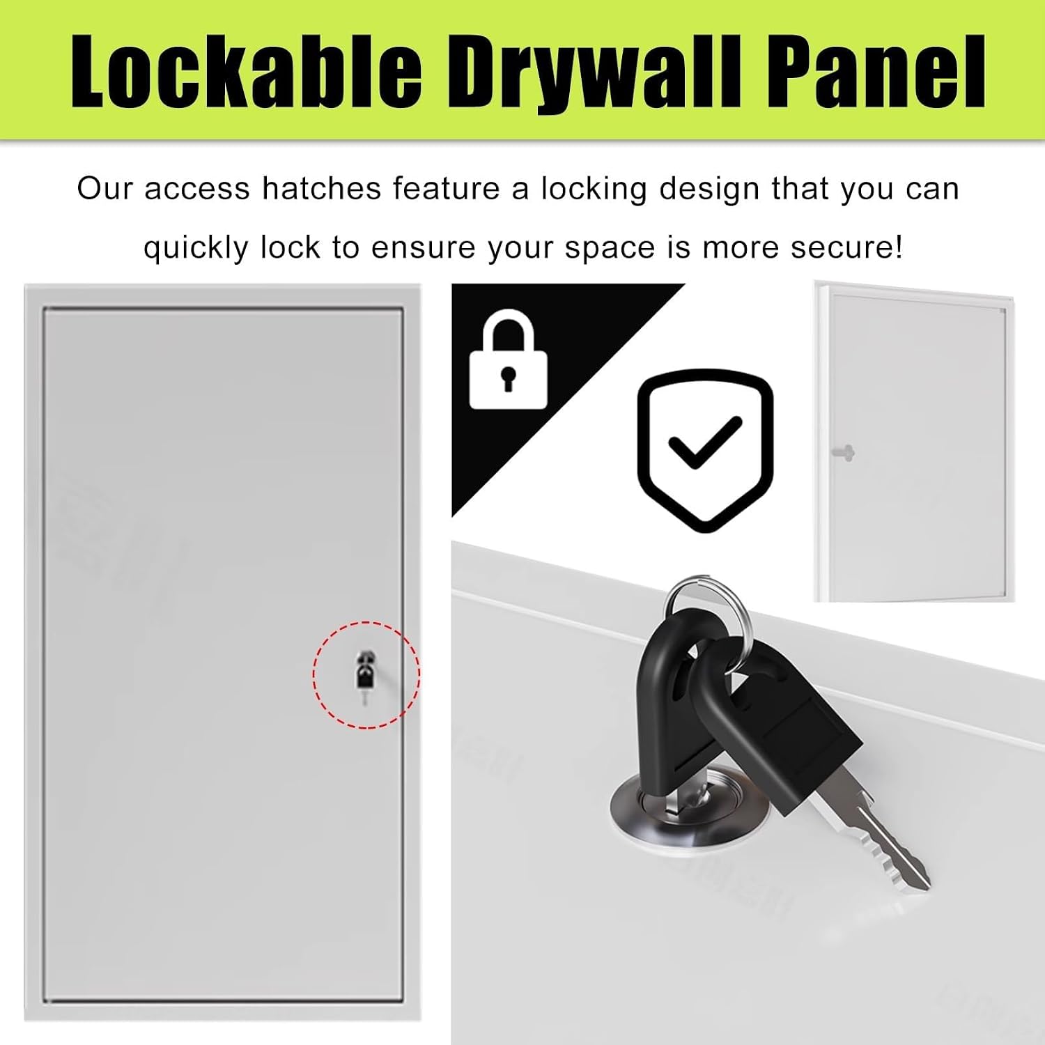 Large Recessed Metal Access Panels 20x20 25x25 30x50 35x60 40x40, Fire Rated Attic Access Door/Wall Hatch Cover Plate, Drywall Inspection Panel For Ceilings, Electrical, Plumbing(White,20x20inch)