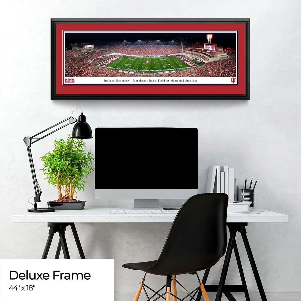 Indiana Hoosiers Football - Double Mat, Deluxe Framed Print by Blakeway Panoramas