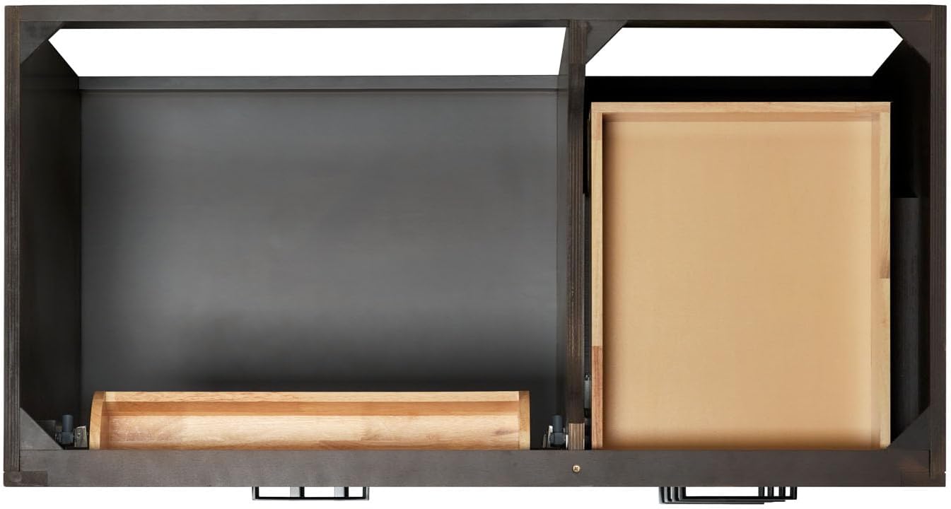 DKB Isabella 42-Inch Brown Oak Single Bathroom Vanity with Sink, 1.5-Inch Edge Pure White Quartz Countertop & 4' Backsplash, Soft-Closing Doors & Drawers, Solid Oak Wood Construction