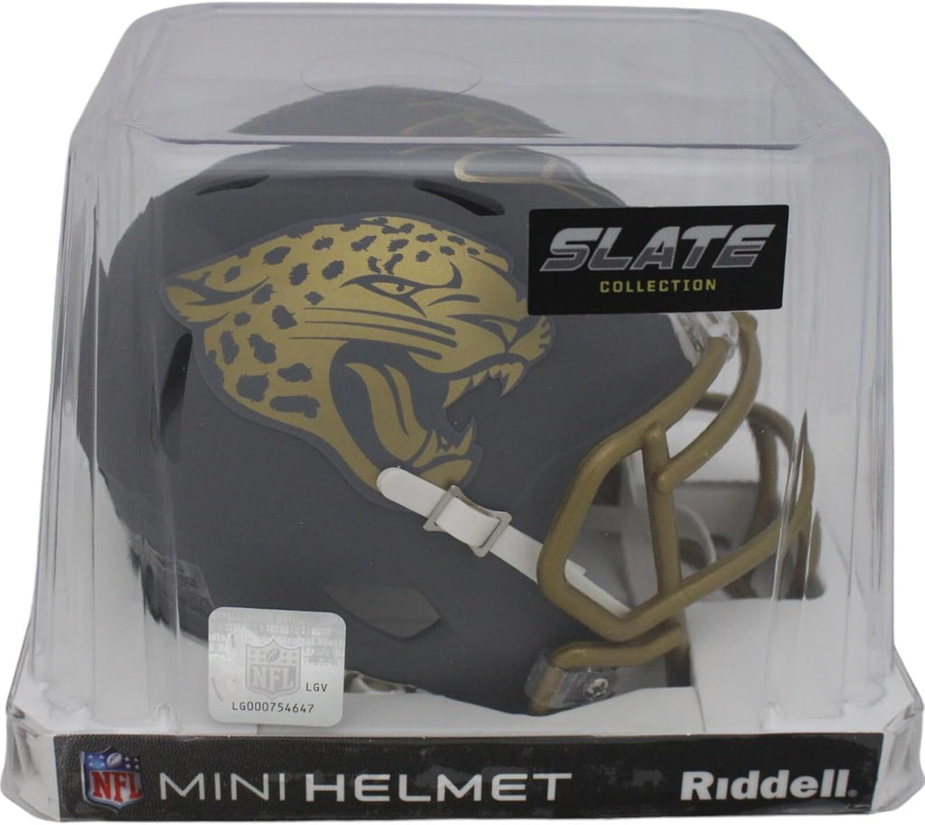 Trevor Lawrence Autographed Jacksonville Jaguars Slate Mini Helmet FAN 48000 - Autographed NFL Mini Helmets