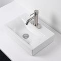 Aquaterior Porcelain Bathroom Vessel Sink 18'x12' with Brushed Nickel Single Handle Bathroom Faucet Pop-up Drain Combo Rectangle Above Counter Vanity Basin Minimalist Modern