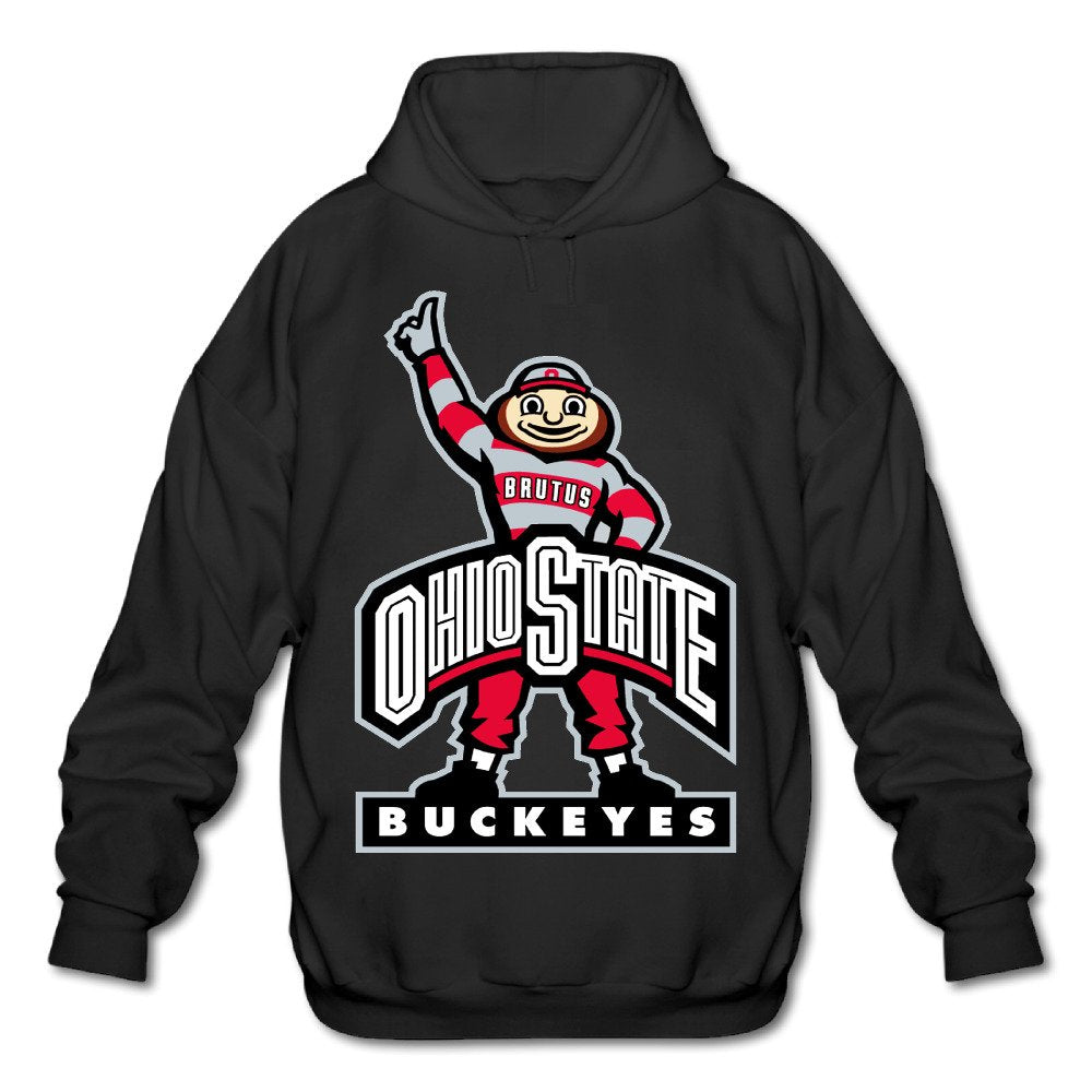 POOZ Men's Ohio State Buckeyes Football Sweatshirt Black Size M
