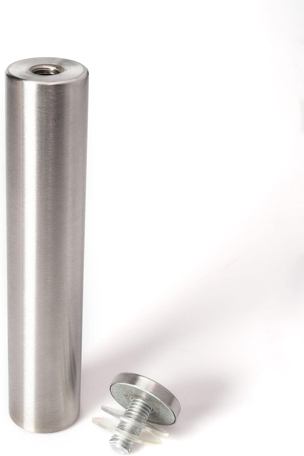 Stainless Steel Standoff 1-1/4 Inch Diameter x 6 Inch Barrel Length Brushed Finish for PVC, Glass and Acrylic Sign Stand Off Wall Anchors and Screws 48 Piece Small Store Pack