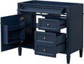 36'' Bathroom Vanity Without Top Sink, Modern Bathroom Storage Cabinet with 2 Drawers and a Tip-Out Drawer, Only Cabinet, Blue