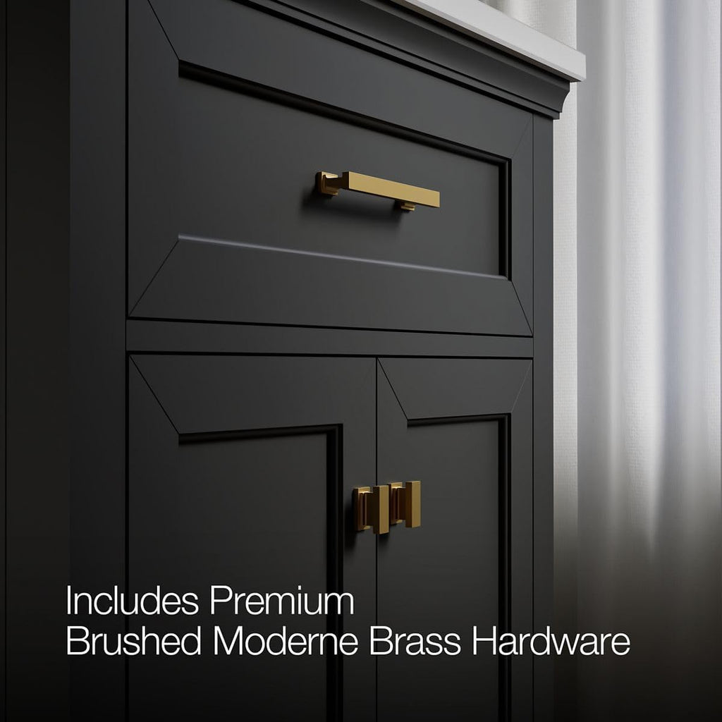 Kohler Charlemont 30' Bathroom Vanity Cabinet with White Sink and Quartz Top, Modern Bathroom Storage, Dark Warm Grey, K-29260-BD1-DWG