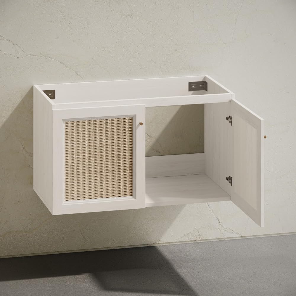 Swiss Madison Classe 36' Wall-Mounted Bathroom Vanity in White Oak Without Sink Top