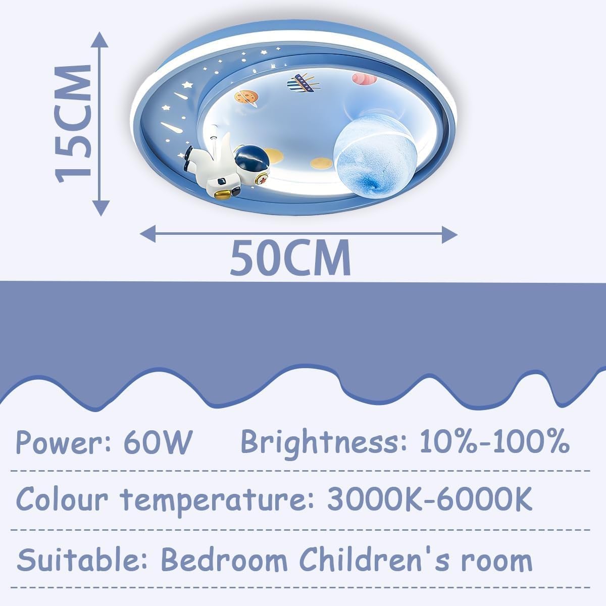 LED Ceiling Light Dimmable with Remote Control Cartoon Unicorn Modern Round Ceiling Light 62W for Boys, Girls Bedroom and Living Room Baby Room
