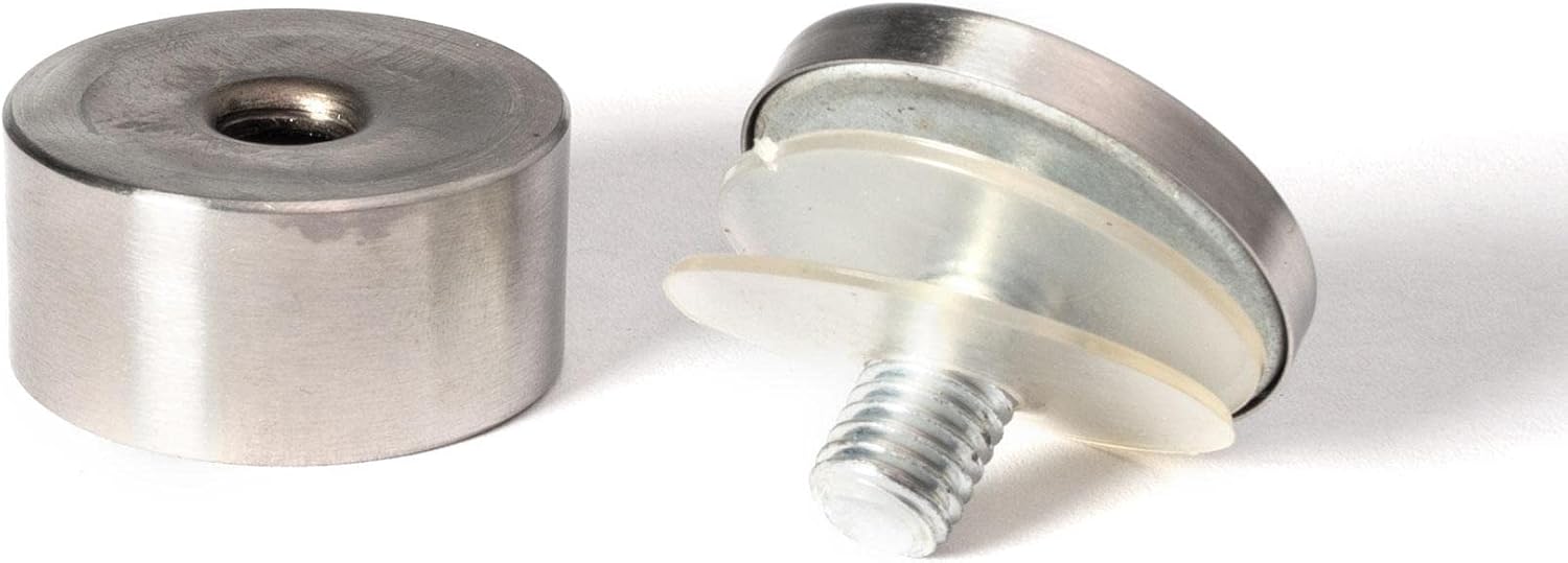 Stainless Steel Standoff 1-1/2 Inch Diameter x 3/4 Inch Barrel Length Brushed Finish for PVC, Glass and Acrylic Sign Stand Off Wall Anchors and Screws 48 Piece Small Store Pack