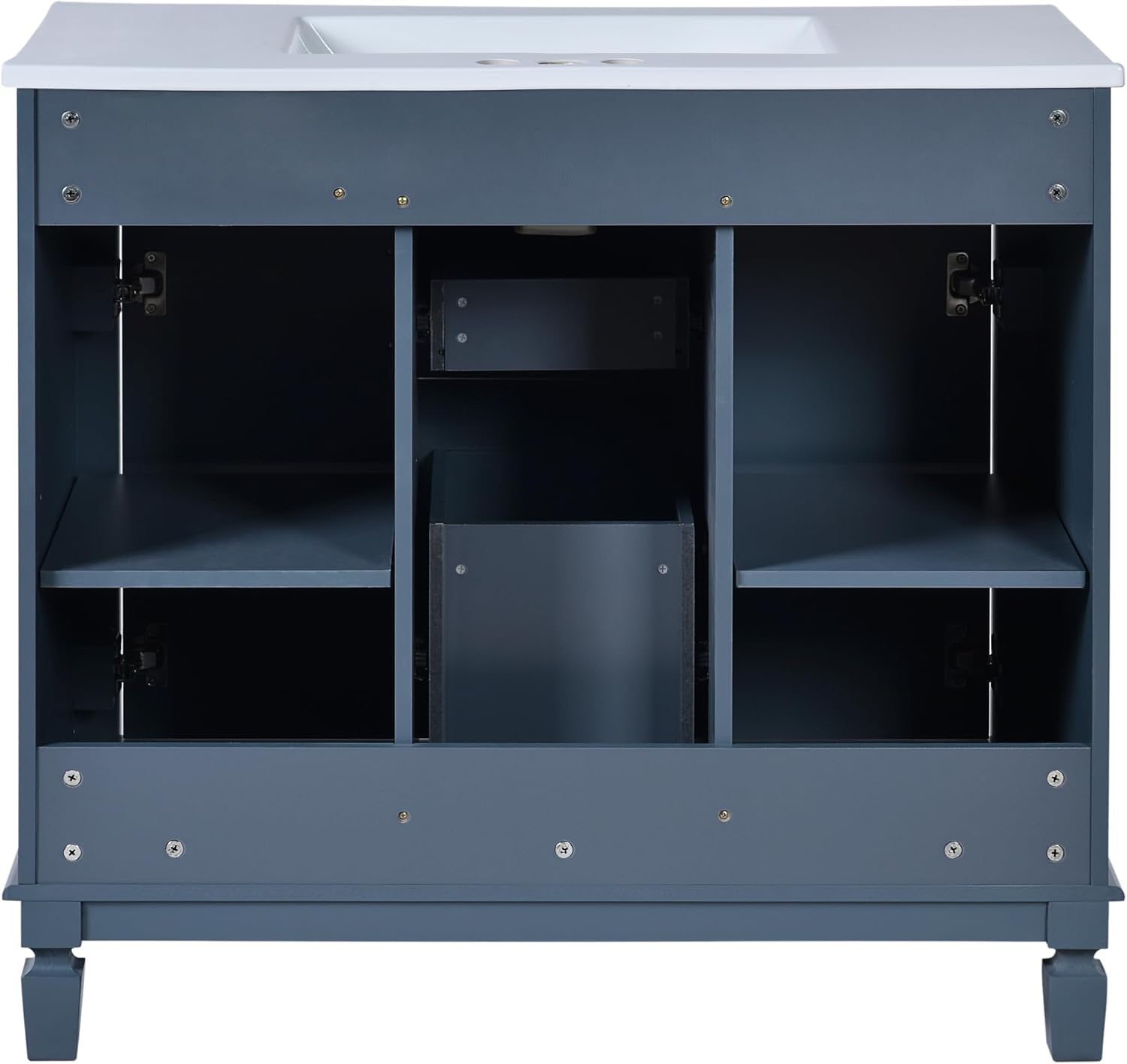 Linique 36' Bathroom Vanity with Top Sink,Bathroom Storage Cabinet with 2 Soft Closing Doors and 2 Storage Drawers,Modern Single Sink Bathroom Vanity(Blue)