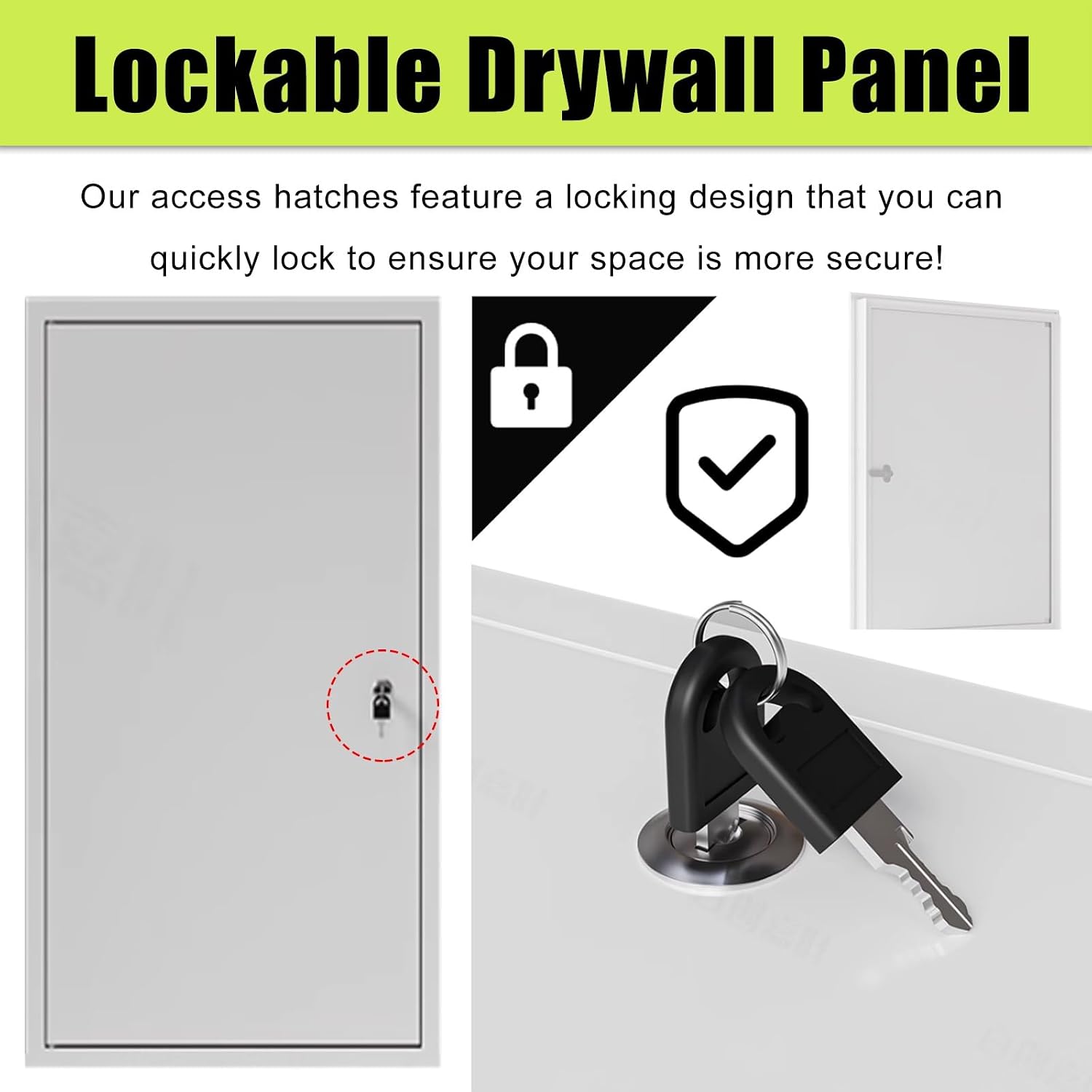 SRNSAEB Recessed Metal Access Panels 20x20 24x28 24x36 32x48 28x32, Fire Rated Attic Access Door/Wall Hatch Cover Plate, Drywall Inspection Panel for Ceilings, Electrical, Plumbing(White,20'x20')