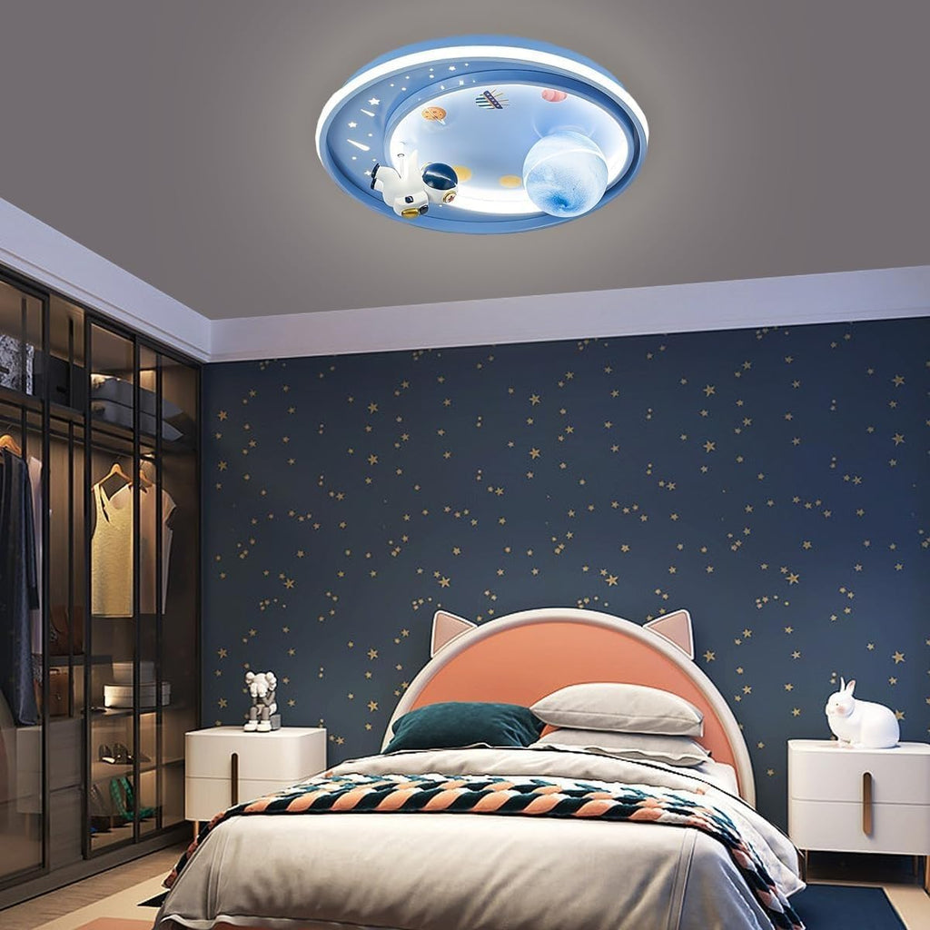 LED Ceiling Light Dimmable with Remote Control Cartoon Unicorn Modern Round Ceiling Light 62W for Boys, Girls Bedroom and Living Room Baby Room
