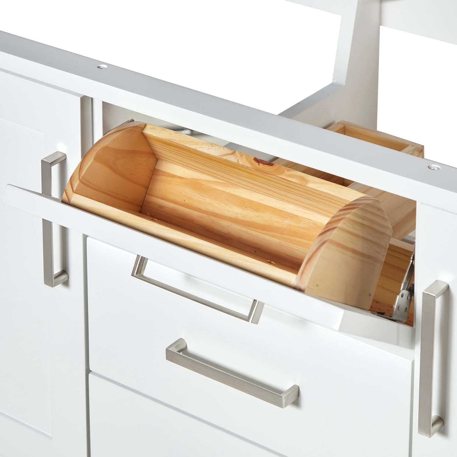 ARIEL Bayhill 48-inch Bathroom Vanity with Sink,Solid Wood, 0.75-inch Italian Carrara Marble Countertop, Single Rectangular Porcelain Sink, 2 Soft Closing Doors, 2 Dovetail Drawers, White