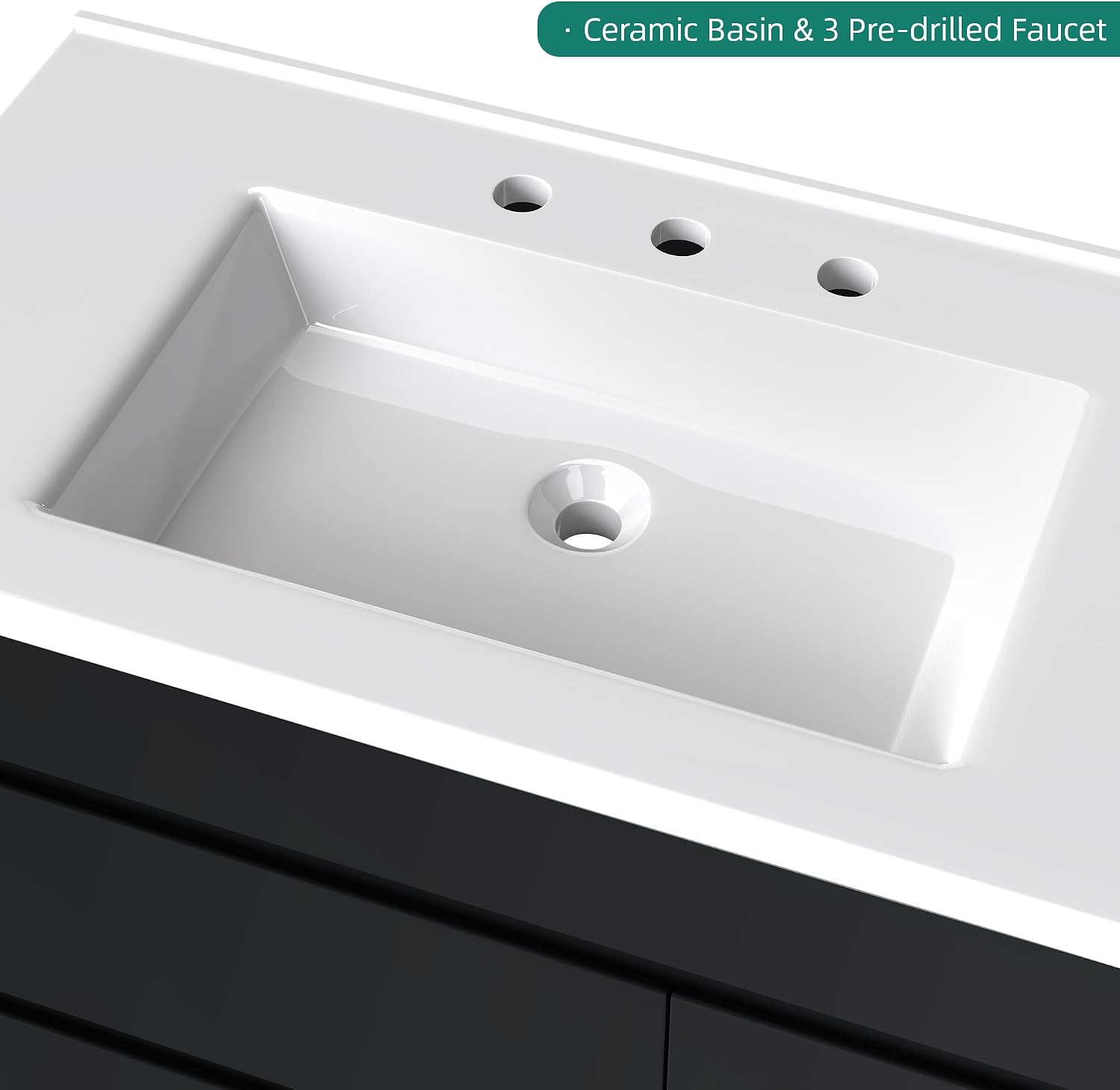 YITAHOME 36 Inch Bathroom Vanity with Sink, Bathroom Cabinet Vanity for Media Space, Freestanding Storage Bathroom Vanity with 1 Soft Closing Cabinet & 2 Drawers