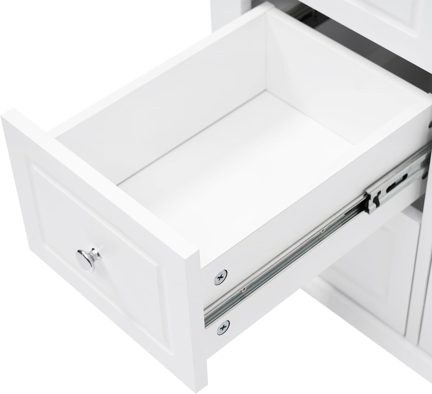 46' Bathroom Vanities Without Sink Top, Cabinet Base Only, Soft-Closing 6 Drawers and 2 Doors, Solid Wood Frame, White