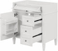 Merax 30' Bathroom Vanity Without Sink, Wood Under Sink Bathroom Cabinet with 3 Drawers,1 Doors and Adjustable Shelf, Modern Pedestal Sink Bathroom Vanity Cabinet White