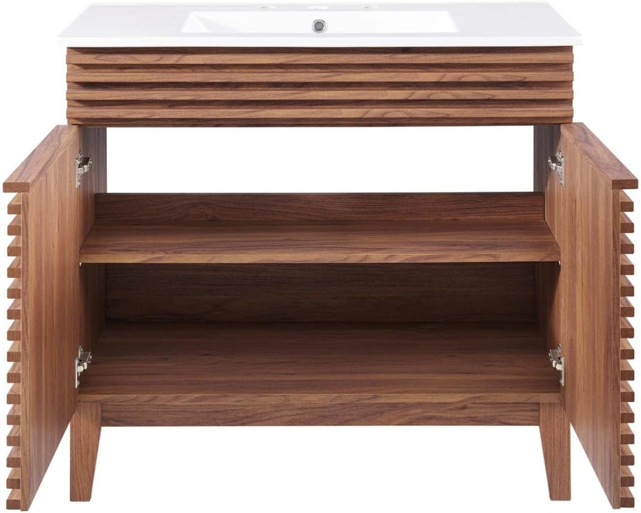 Modway Render 36' Bathroom Vanity in Walnut White