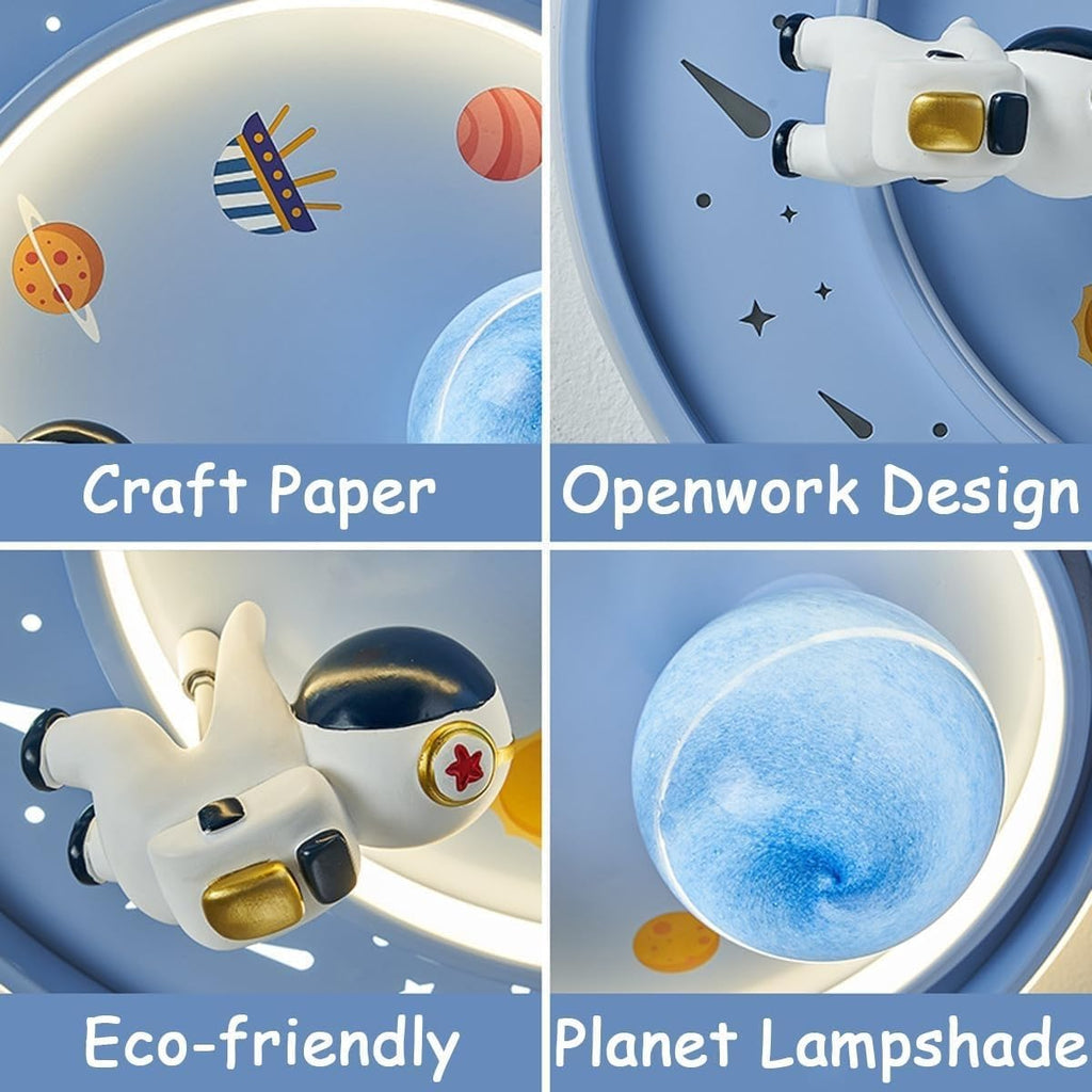 LED Ceiling Light Dimmable with Remote Control Cartoon Unicorn Modern Round Ceiling Light 62W for Boys, Girls Bedroom and Living Room Baby Room