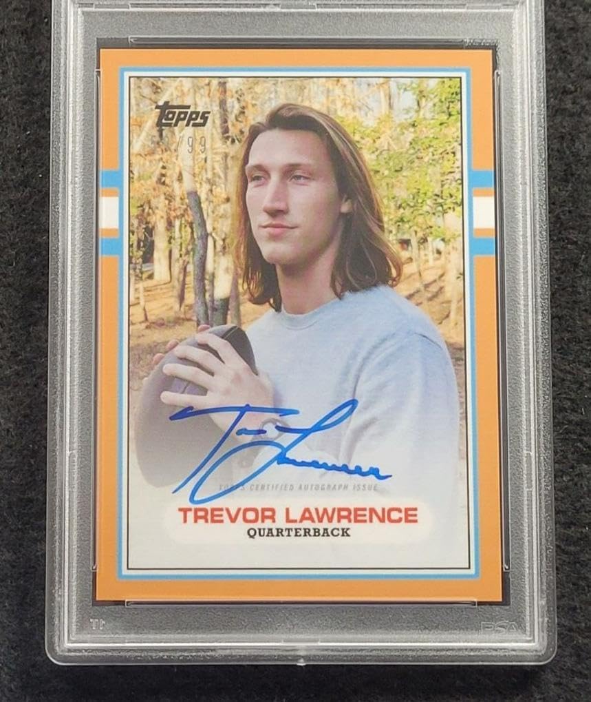 2021 TREVOR LAWRENCE Signed Topps 1989 Football Card 59/99-JAGUARS-PSA 10 Auto - NFL Autographed Football Cards
