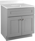 Design House Brookings 31 Inch Bathroom Vanity with Top, Ready to Assemble, Painted Gray, 597666