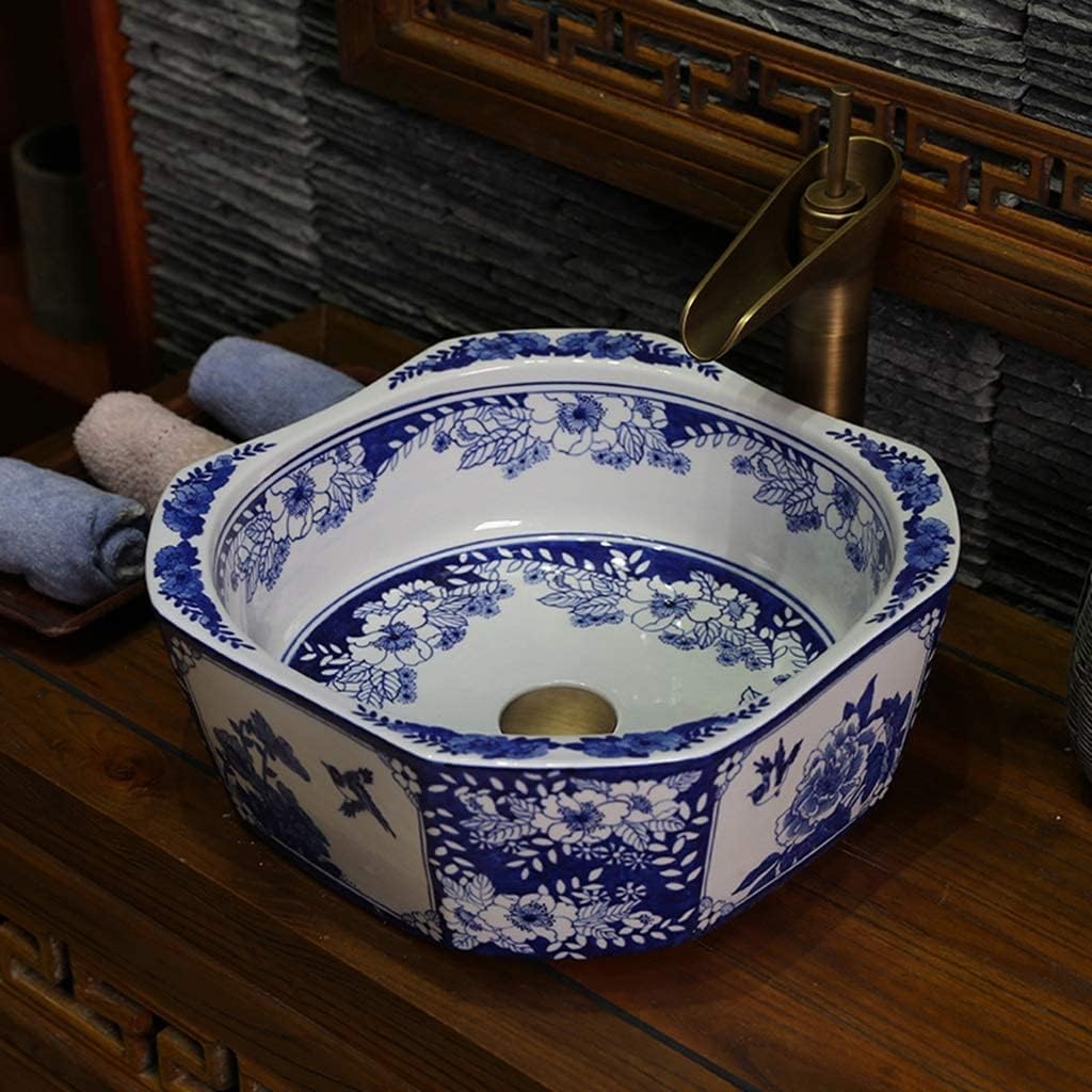 Bathroom Bar Vanity Vessel Sinks Above Counter Vanity Sink Tops Corridor Unique Chinese Laundry Basin Traditional Bathroom Washbasin,42 * 16Cm,B,42 * 16cm