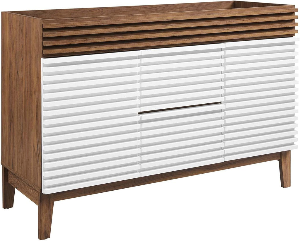 Modway Render 48' Double Sink Compatible (Not Included) Bathroom Vanity Cabinet in White Walnut