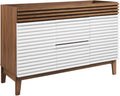 Modway Render 48' Double Sink Compatible (Not Included) Bathroom Vanity Cabinet in White Walnut