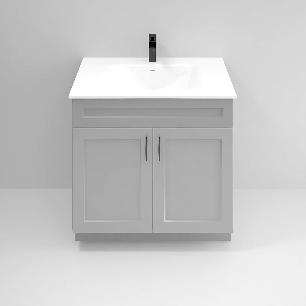 Light Grey Shaker Sink Base Bathroom Vanity 24'/30'/36' Width (36' Width)