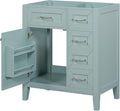 30 Inch Bathroom Vanity Without Sink, Base Only, Storage Cabinet with Doors and Drawers, Green